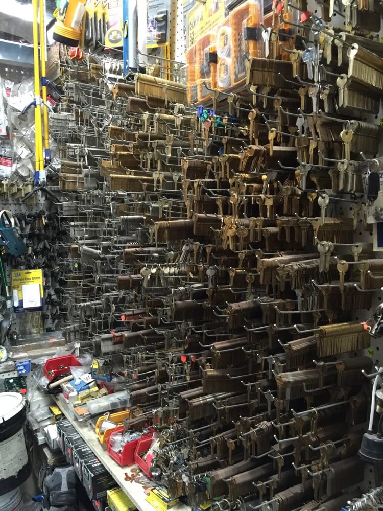 Wall of key blanks at Affordable Locksmith Brooklyn