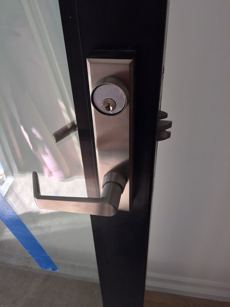 Modern lever-handle deadbolt installed by Affordable Locksmith